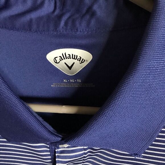 Callaway golf polo men’s Size XL blue striped short sleeve athletic - Picture 3 of 3